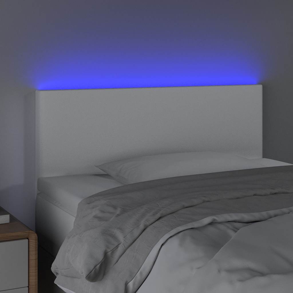 Vidaxl hoofdbord led 80x5x78 88 cm kunstleer wit