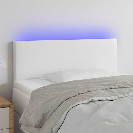 Vidaxl hoofdbord led 80x5x78 88 cm kunstleer wit
