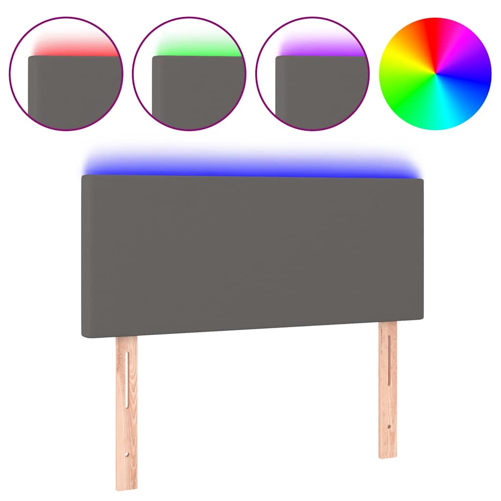 Vidaxl hoofdbord led 80x5x78 88 cm kunstleer grijs