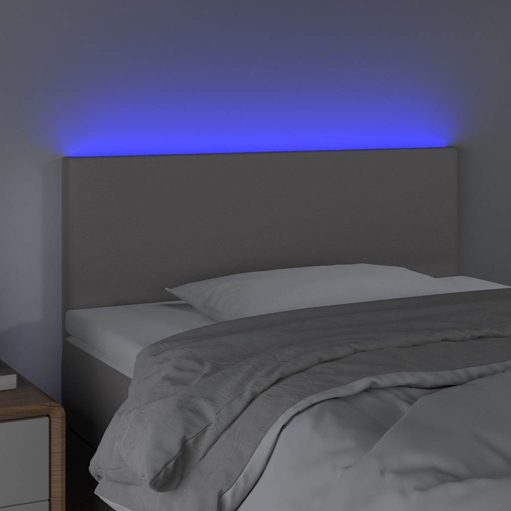 Vidaxl hoofdbord led 80x5x78 88 cm kunstleer grijs