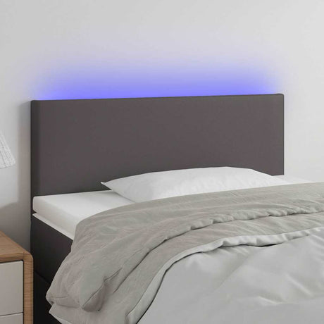 Vidaxl hoofdbord led 90x5x78 88 cm kunstleer grijs