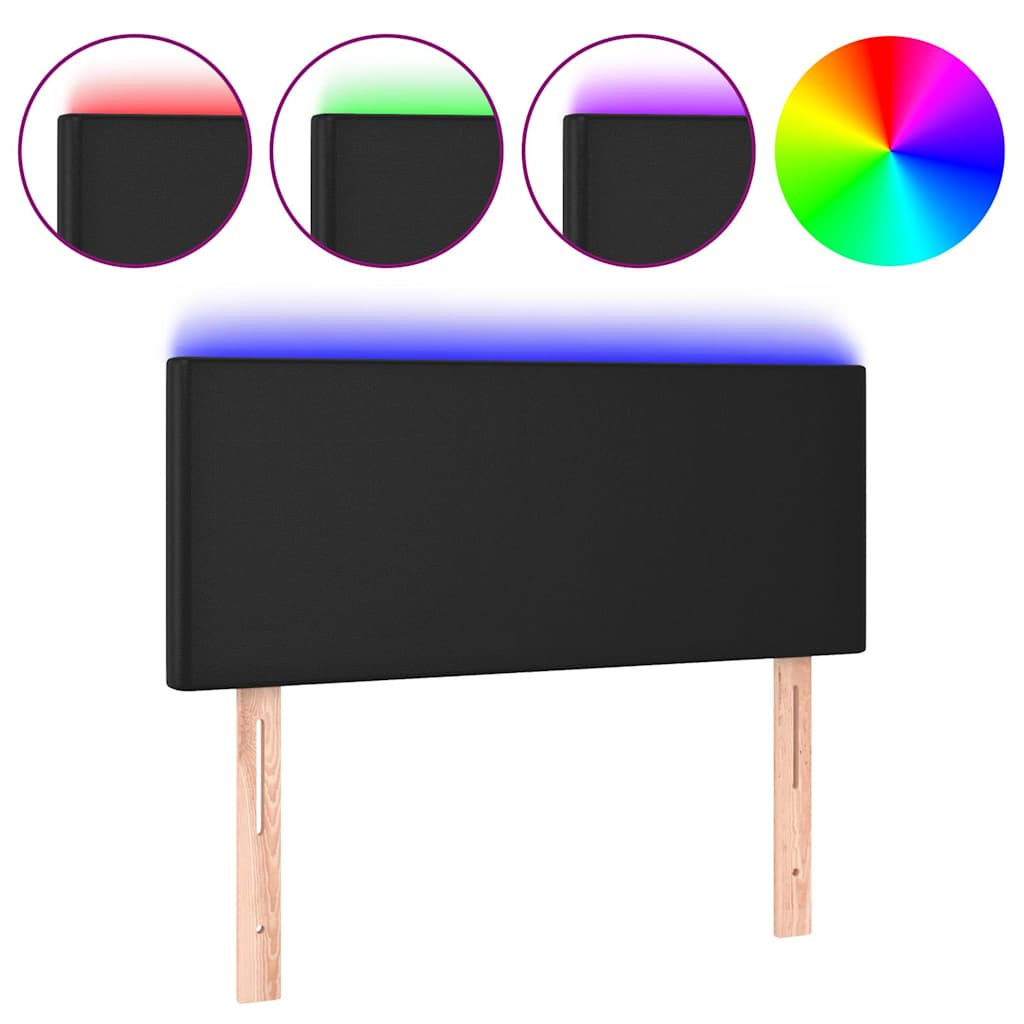 Vidaxl hoofdbord led 100x5x78 88 cm kunstleer zwart