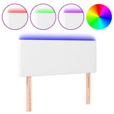 Vidaxl hoofdbord led 100x5x78 88 cm kunstleer wit
