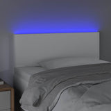 Vidaxl hoofdbord led 100x5x78 88 cm kunstleer wit