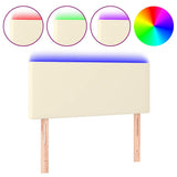 Vidaxl hoofdbord led 100x5x78 88 cm kunstleer crèmekleurig