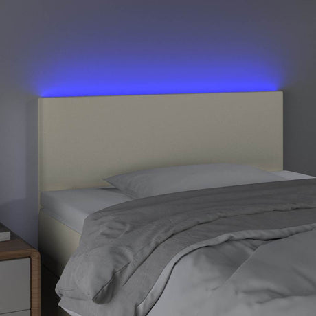 Vidaxl hoofdbord led 100x5x78 88 cm kunstleer crèmekleurig