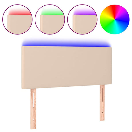 Vidaxl hoofdbord led 100x5x78 88 cm kunstleer cappuccinokleurig
