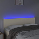 Vidaxl hoofdbord led 144x5x78 88 cm kunstleer crèmekleurig