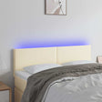 Vidaxl hoofdbord led 144x5x78 88 cm kunstleer crèmekleurig