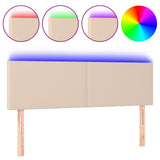 Vidaxl hoofdbord led 144x5x78 88 cm kunstleer cappuccinokleurig