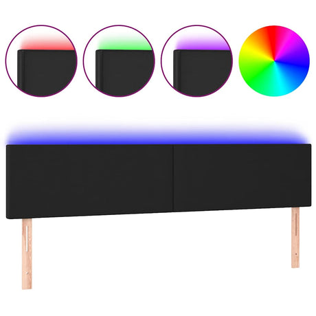 Vidaxl hoofdbord led 160x5x78 88 cm kunstleer zwart
