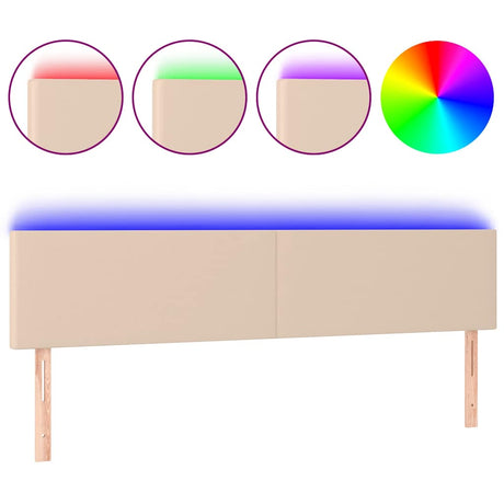 Vidaxl hoofdbord led 160x5x78 88 cm kunstleer cappuccinokleurig