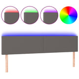 Vidaxl hoofdbord led 200x5x78 88 cm kunstleer grijs