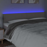 Vidaxl hoofdbord led 200x5x78 88 cm kunstleer grijs