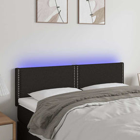 Vidaxl hoofdbord led 144x5x78 88 cm stof zwart