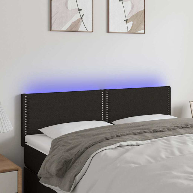 Vidaxl hoofdbord led 144x5x78 88 cm stof zwart