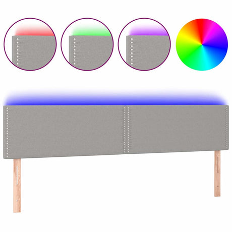 Vidaxl hoofdbord led 180x5x78 88 cm stof lichtgrijs