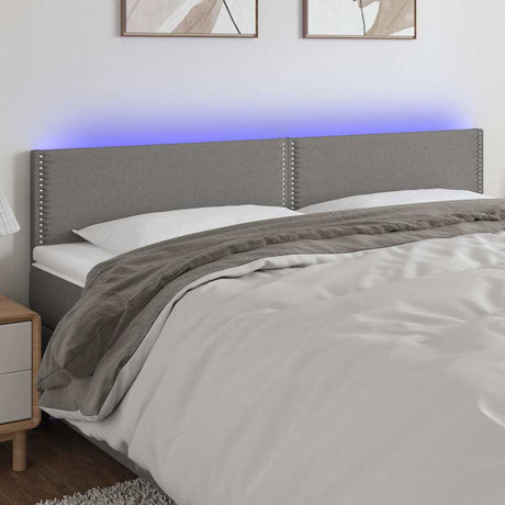 Vidaxl hoofdbord led 180x5x78 88 cm stof donkergrijs