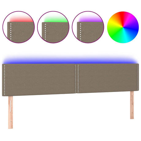 Vidaxl hoofdbord led 200x5x78 88 cm stof taupe