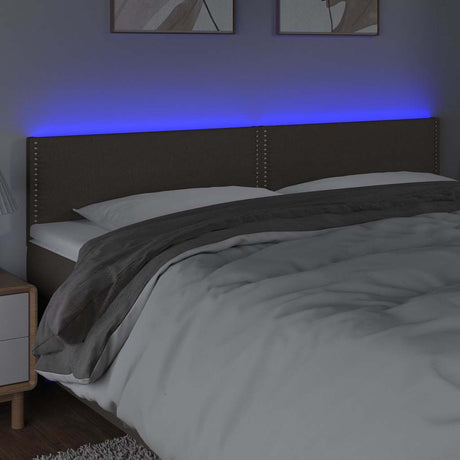 Vidaxl hoofdbord led 200x5x78 88 cm stof taupe