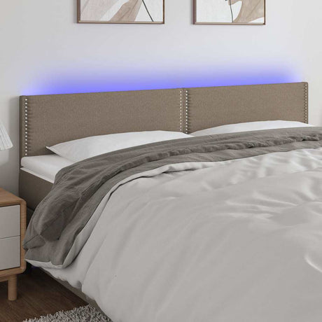 Vidaxl hoofdbord led 200x5x78 88 cm stof taupe