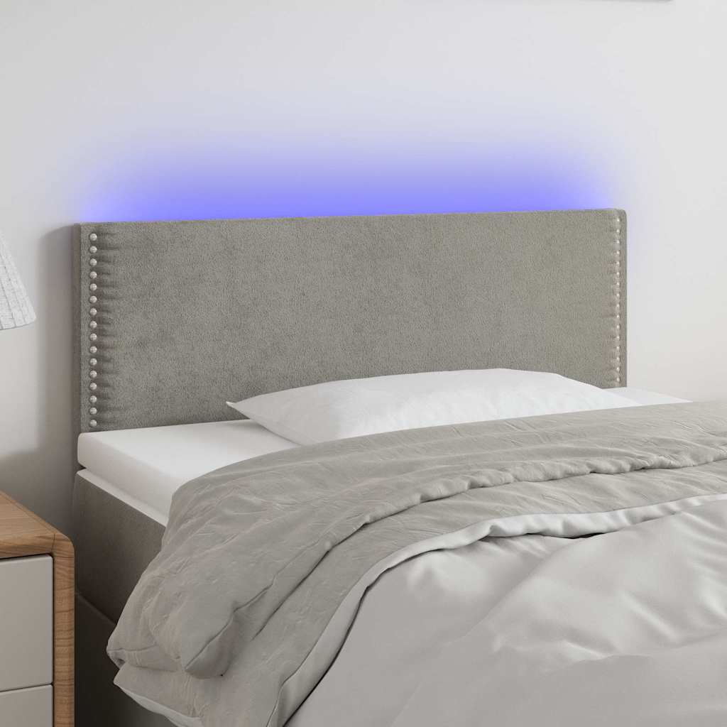 Vidaxl hoofdbord led 80x5x78 88 cm fluweel lichtgrijs