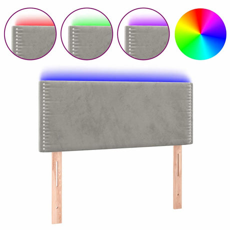 Vidaxl hoofdbord led 100x5x78 88 cm fluweel lichtgrijs