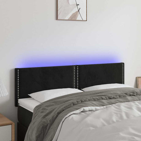 Vidaxl hoofdbord led 144x5x78 88 cm fluweel zwart