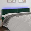 Vidaxl hoofdbord led 180x5x78 88 cm fluweel donkergroen