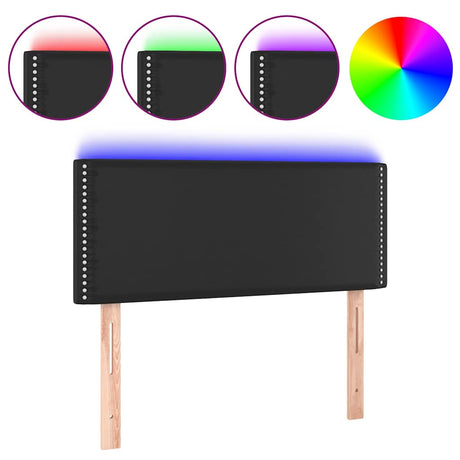 Vidaxl hoofdbord led 100x5x78 88 cm kunstleer zwart