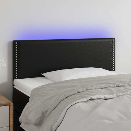Vidaxl hoofdbord led 100x5x78 88 cm kunstleer zwart