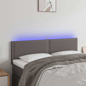 Vidaxl hoofdbord led 144x5x78 88 cm kunstleer grijs