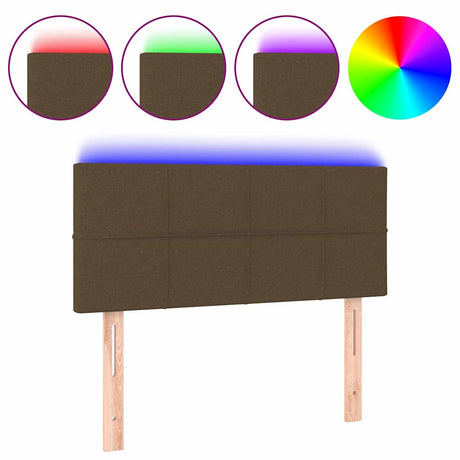 Vidaxl hoofdbord led 80x5x78 88 cm stof donkerbruin