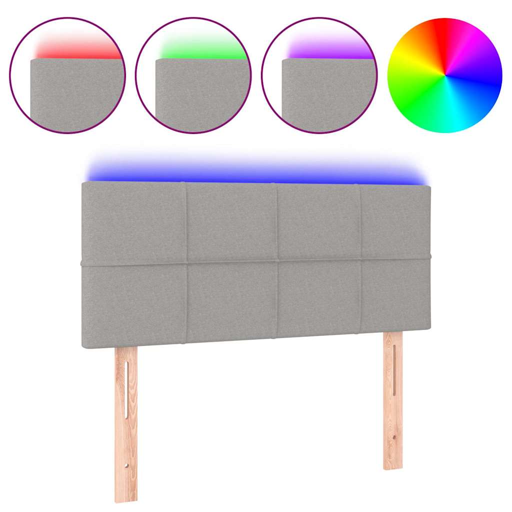 Vidaxl hoofdbord led 90x5x78 88 cm stof lichtgrijs