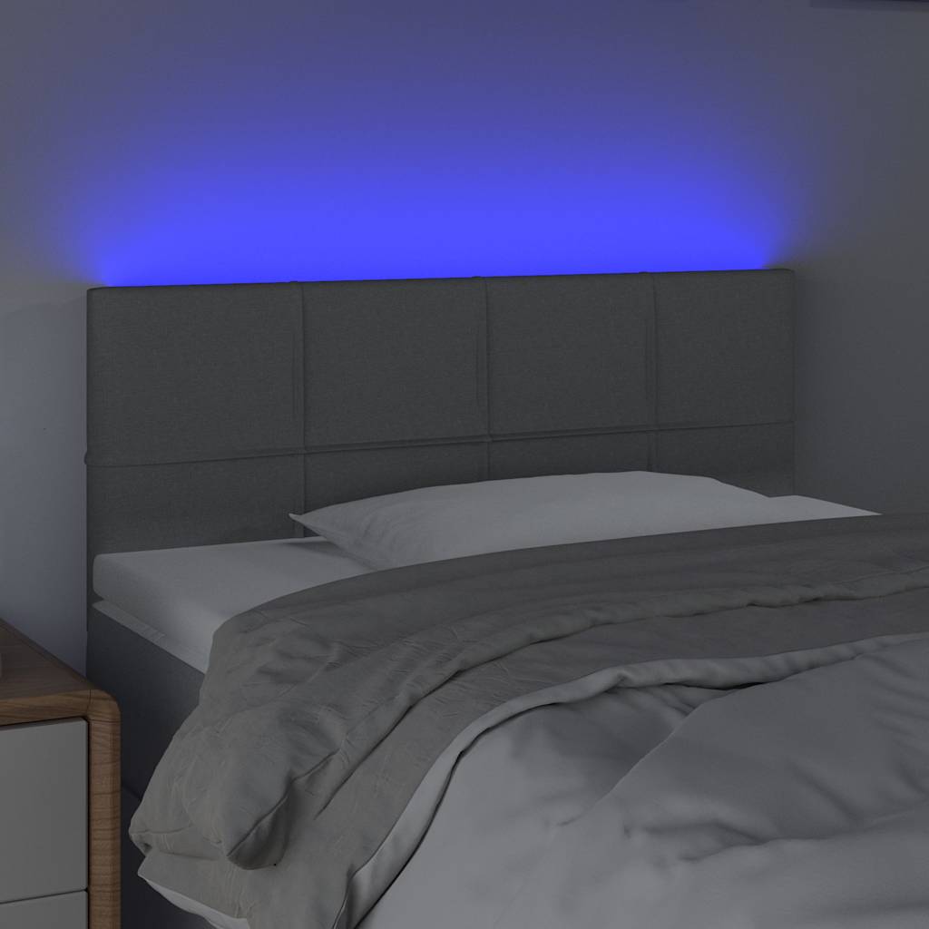 Vidaxl hoofdbord led 90x5x78 88 cm stof lichtgrijs