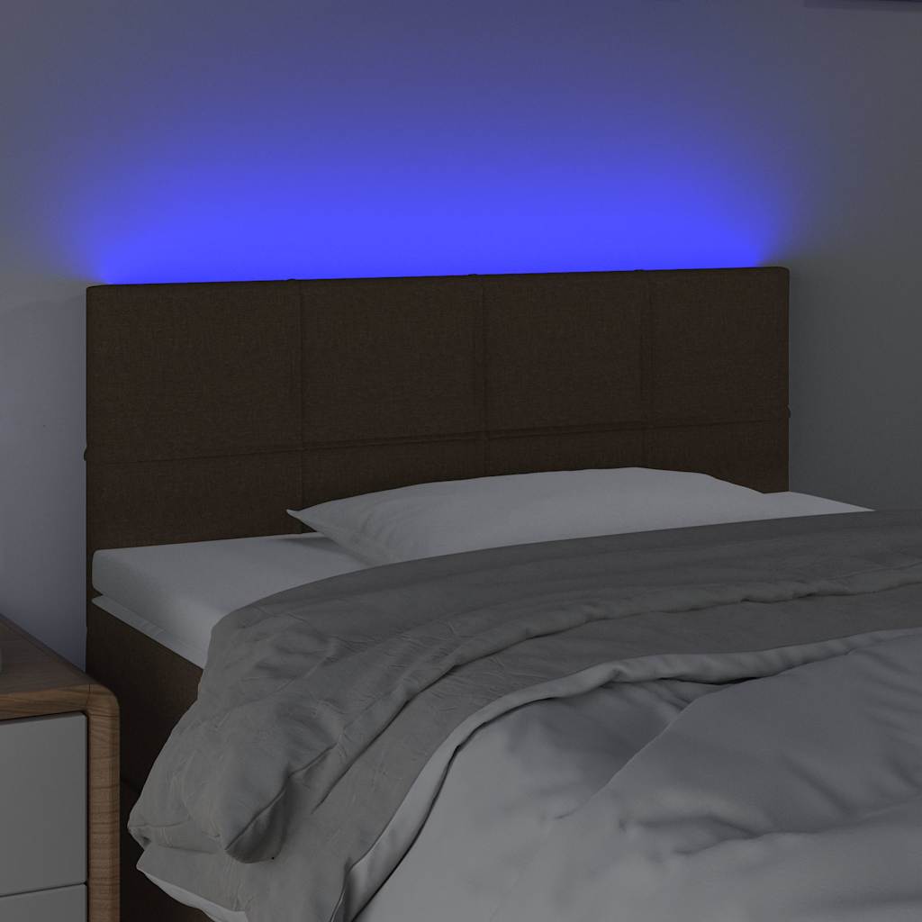 Vidaxl hoofdbord led 90x5x78 88 cm stof donkerbruin