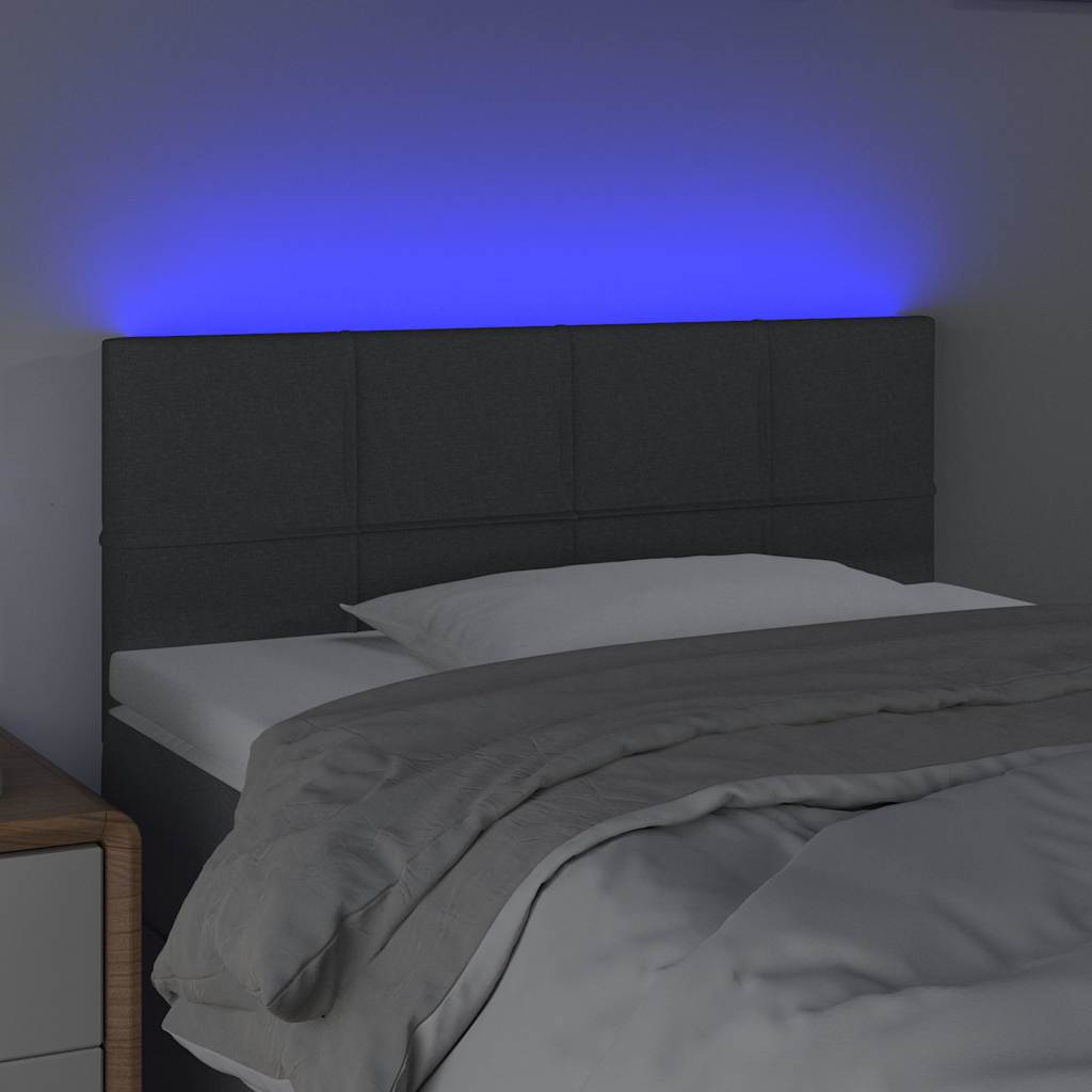 Vidaxl hoofdbord led 100x5x78 88 cm stof donkergrijs