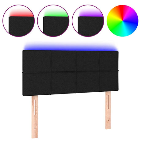 Vidaxl hoofdbord led 100x5x78 88 cm stof zwart
