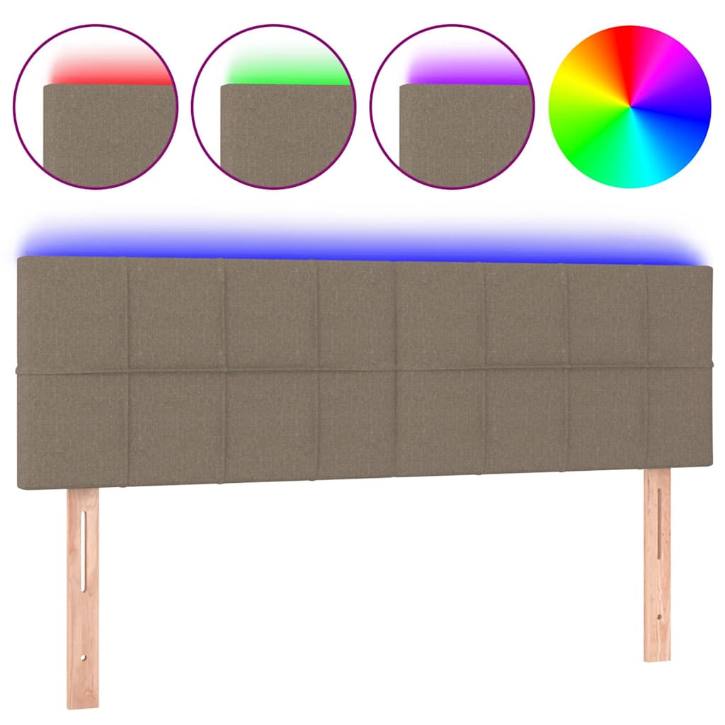 Vidaxl hoofdbord led 144x5x78 88 cm stof taupe