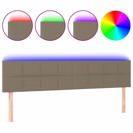 Vidaxl hoofdbord led 200x5x78 88 cm stof taupe