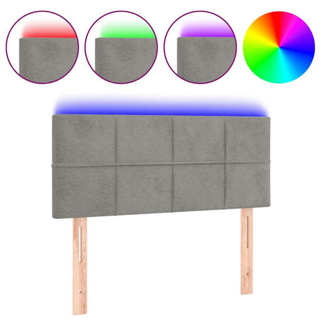 Vidaxl hoofdbord led 80x5x78 88 cm fluweel lichtgrijs
