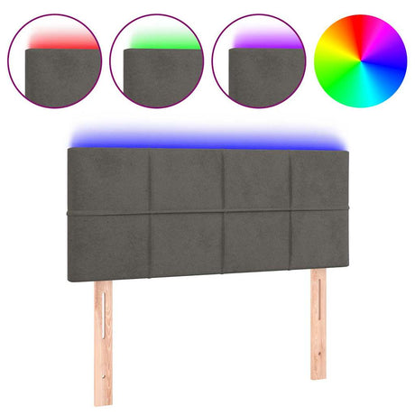 Vidaxl hoofdbord led 80x5x78 88 cm fluweel donkergrijs