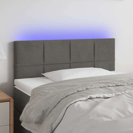 Vidaxl hoofdbord led 80x5x78 88 cm fluweel donkergrijs