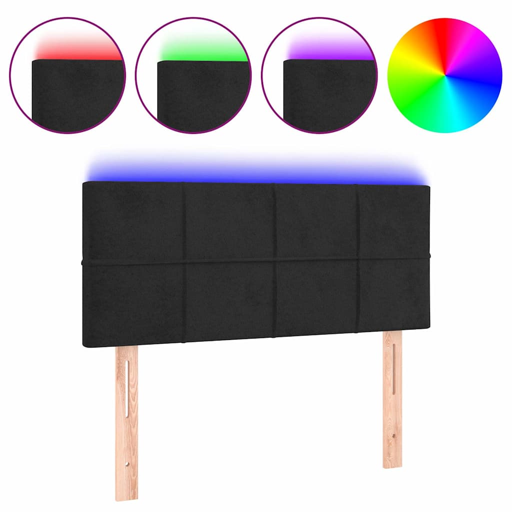 Vidaxl hoofdbord led 80x5x78 88 cm fluweel zwart