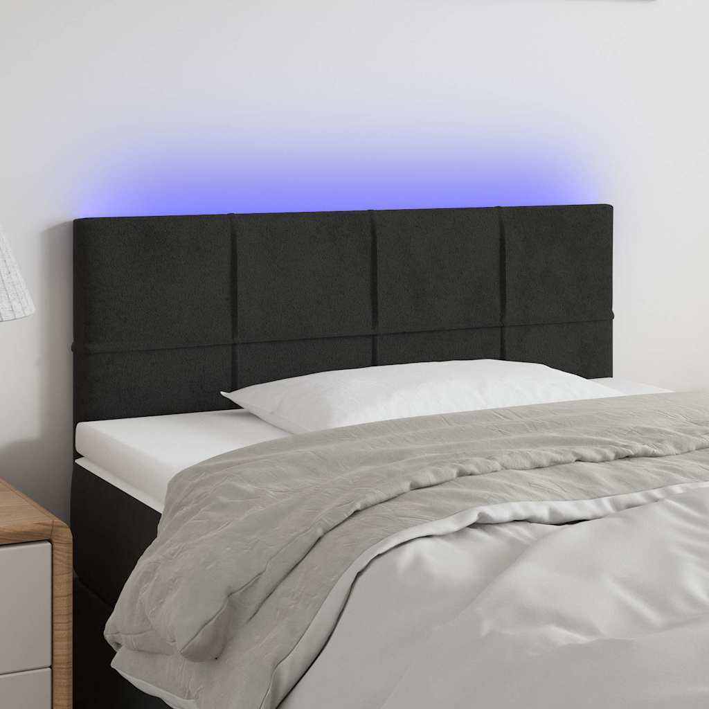 Vidaxl hoofdbord led 80x5x78 88 cm fluweel zwart