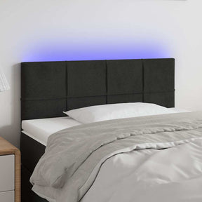 Vidaxl hoofdbord led 80x5x78 88 cm fluweel zwart