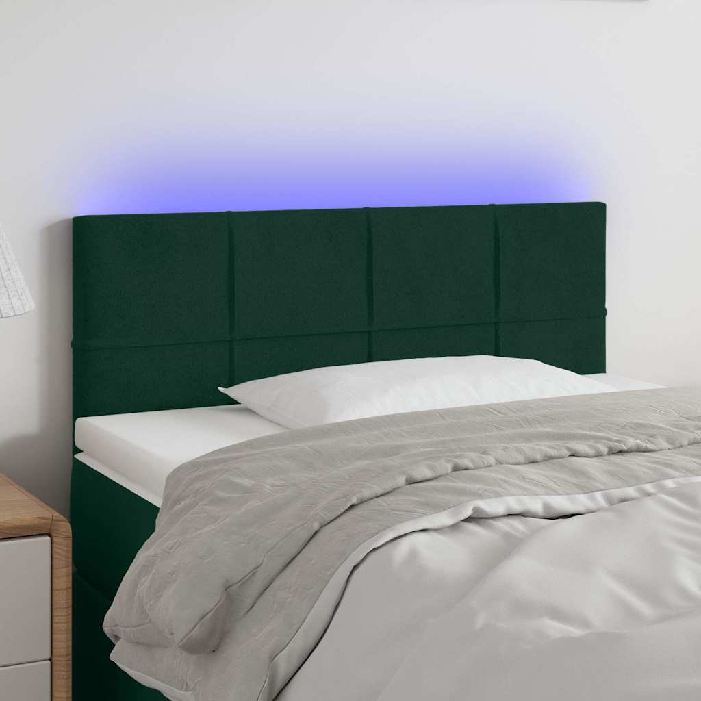 Vidaxl hoofdbord led 80x5x78 88 cm fluweel donkergroen