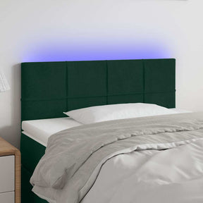 Vidaxl hoofdbord led 80x5x78 88 cm fluweel donkergroen