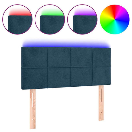 Vidaxl hoofdbord led 80x5x78 88 cm fluweel donkerblauw
