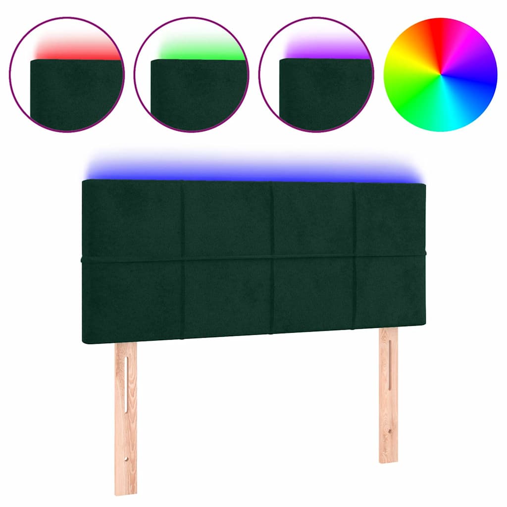 Vidaxl hoofdbord led 100x5x78 88 cm fluweel donkergroen